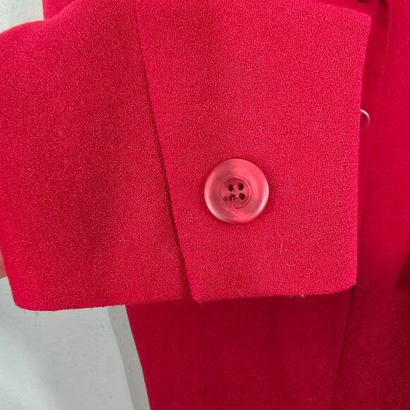 NORTON MCNAUGHTON Womens Sz 8 Red Vintage Button Blazer 100% Pure New Wool Lined - Picture 7 of 9